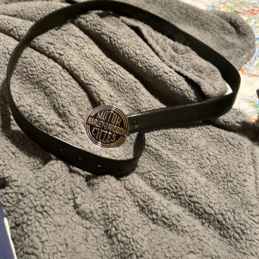 Harley Davidson women’s leather belt& buckle black XL Authentic